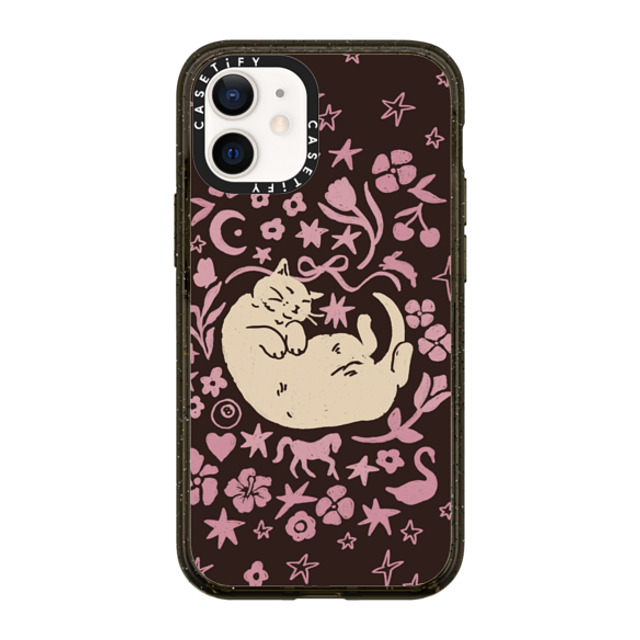 Kira Cyan x CASETiFY iPhone 12 mini �P�[�X Cat,Animal �u���b�N �C���p�N�g�P�[�X Eepy Cat