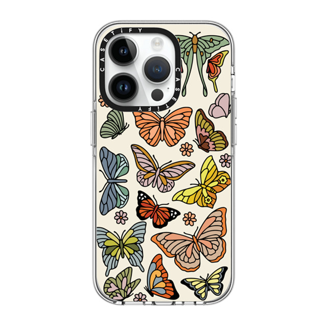 Kira Cyan x CASETiFY iPhone 14 Pro Case Clear Clear Case MagSafe Compatible Butterfly Study Kira Cyan x CASETiFY iPhone 14 Pro Case Clear Clear Case MagSafe Compatible Butterfly Study