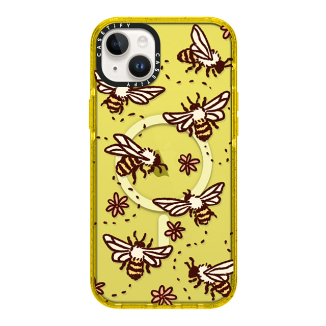 Kira Cyan x CASETiFY iPhone 14 Plus ケース Sticker,Floral イエロー インパクトケース MagSafe対応 Bees Knees Mother's Day Kira Cyan x CASETiFY iPhone 14 Plus ケース Sticker,Floral イエロー インパクトケース MagSafe対応 Bees Knees Mother's Day