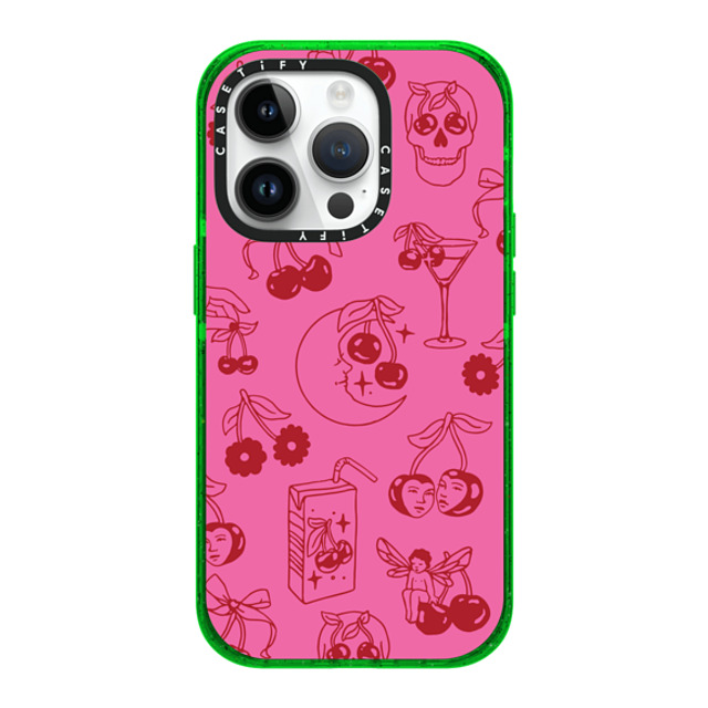 Kira Cyan x CASETiFY iPhone 14 Pro Case Sticker,Cherry グリーン インパクトケース Cherry Tattoo Flash Mother's Day Kira Cyan x CASETiFY iPhone 14 Pro Case Sticker,Cherry グリーン インパクトケース Cherry Tattoo Flash Mother's Day