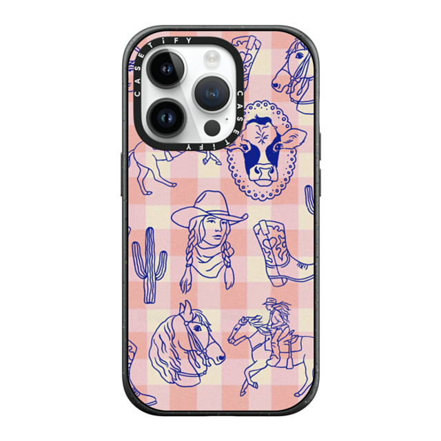 Kira Cyan x CASETiFY iPhone 14 Pro ケース マットブラック インパクトケース MagSafe対応 Coastal Cowgirl