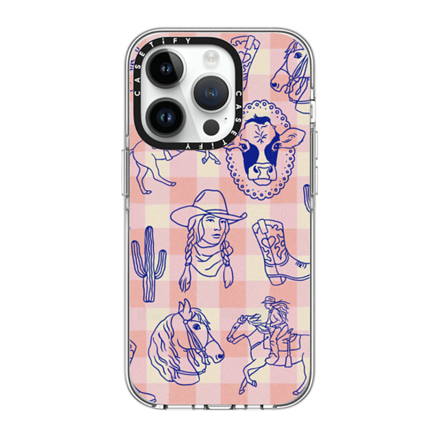 Kira Cyan x CASETiFY iPhone 14 Pro ケース クリア クリア ケース MagSafe対応 Coastal Cowgirl