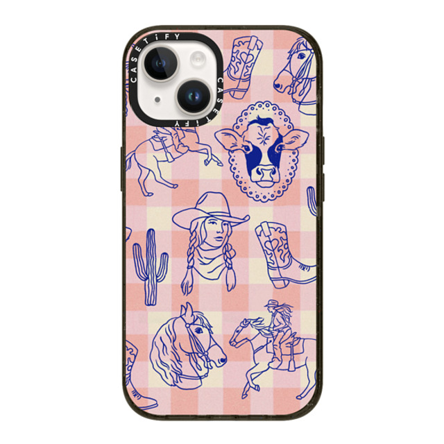 Kira Cyan x CASETiFY iPhone 14 ケース ブラック インパクトケース Coastal Cowgirl