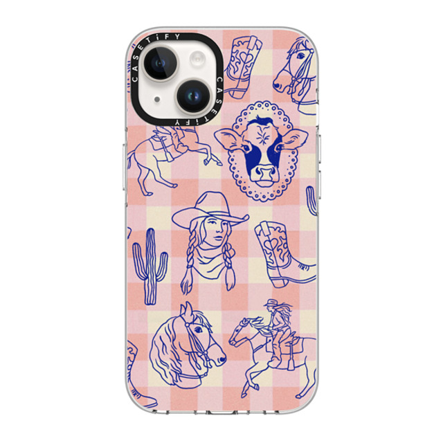 Kira Cyan x CASETiFY iPhone 14 ケース クリア クリア ケース MagSafe対応 Coastal Cowgirl