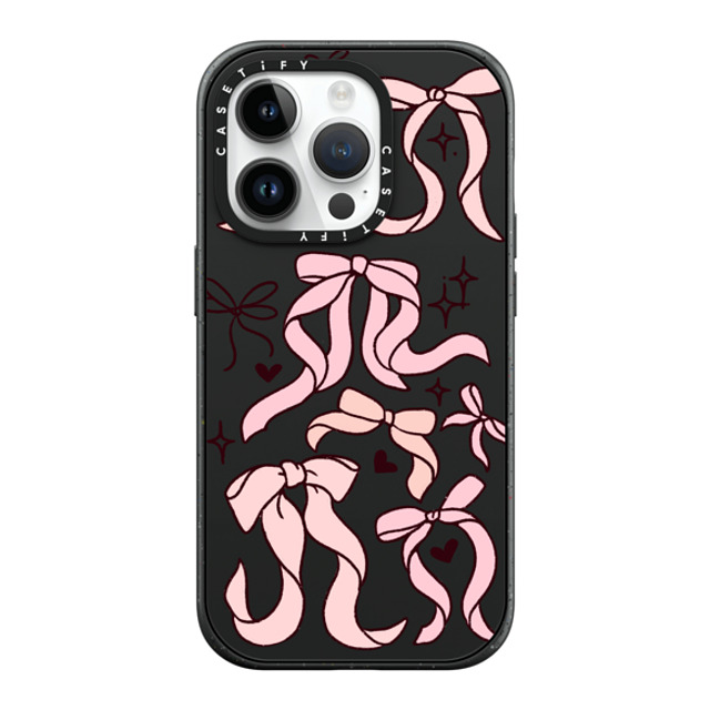 Kira Cyan x CASETiFY iPhone 14 Pro ケース マットブラック インパクトケース MagSafe対応 Bow Collage