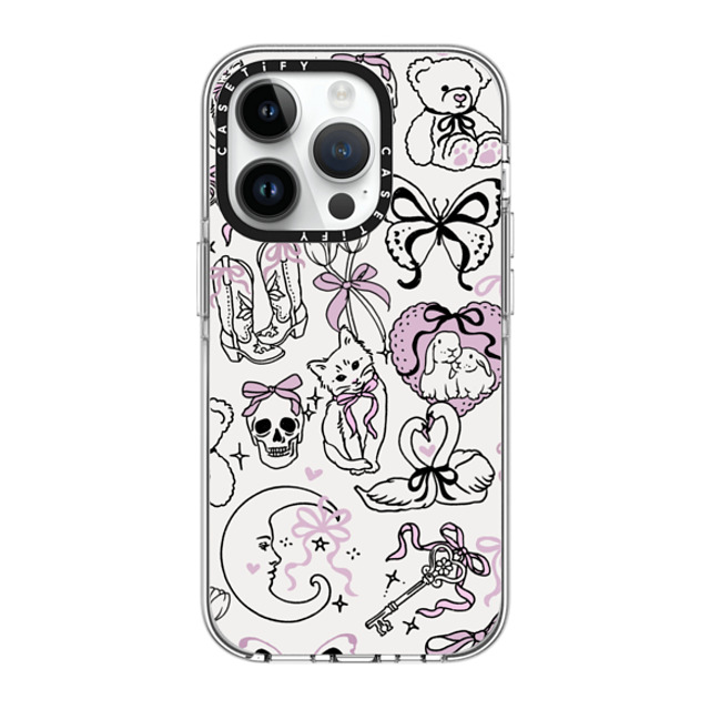 Kira Cyan x CASETiFY iPhone 14 Pro Case Clear Clear Case MagSafe Compatible Bow Coquette Stickers Kira Cyan x CASETiFY iPhone 14 Pro Case Clear Clear Case MagSafe Compatible Bow Coquette Stickers