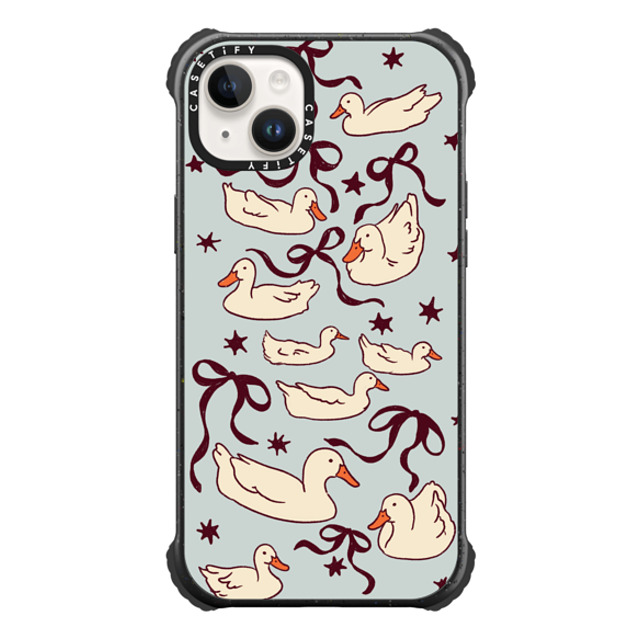 Kira Cyan x CASETiFY iPhone 14 Plus ケース マットブラック ウルトラ インパクトケース MagSafe 対応 Ducks and bows