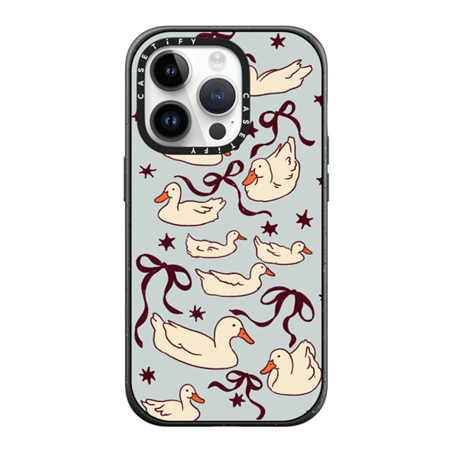 Kira Cyan x CASETiFY iPhone 14 Pro ケース マットブラック インパクトケース MagSafe対応 Ducks and bows