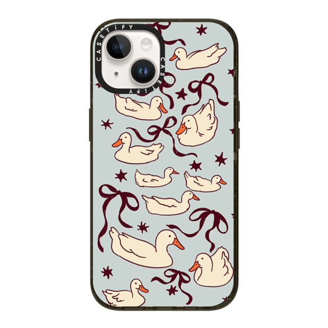 Kira Cyan x CASETiFY iPhone 14 ケース ブラック インパクトケース Ducks and bows