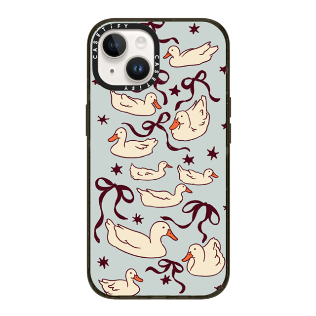 Kira Cyan x CASETiFY iPhone 14 ケース ブラック インパクトケース MagSafe対応 Ducks and bows