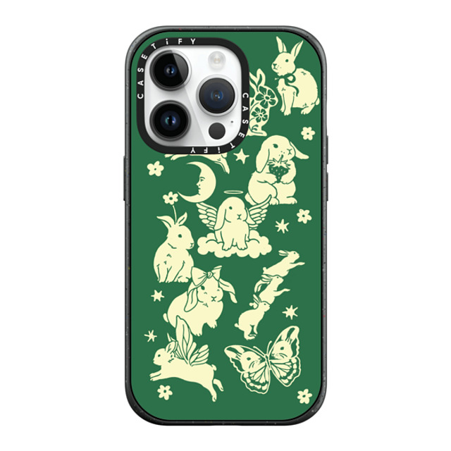 Kira Cyan x CASETiFY iPhone 14 Pro ケース マットブラック インパクトケース MagSafe対応 Spring Bunnies