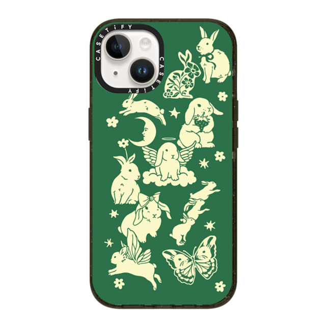 Kira Cyan x CASETiFY iPhone 14 ケース ブラック インパクトケース Spring Bunnies