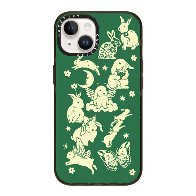 Kira Cyan x CASETiFY iPhone 14 ケース ブラック インパクトケース MagSafe対応 Spring Bunnies