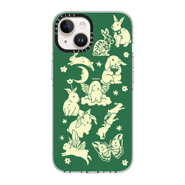 Kira Cyan x CASETiFY iPhone 14 ケース クリア クリア ケース MagSafe対応 Spring Bunnies