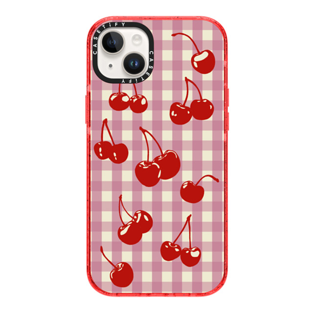 Kira Cyan x CASETiFY iPhone 14 Plus ケース レッド インパクトケース MagSafe対応 Cherry Gingham
