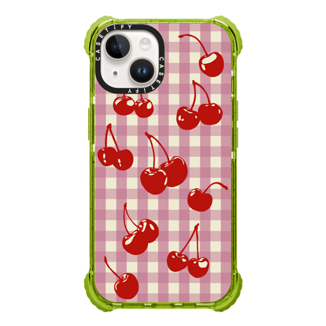 Kira Cyan x CASETiFY iPhone 14 Case Kiwi ウルトラインパクトケース Cherry Gingham Kira Cyan x CASETiFY iPhone 14 Case Kiwi ウルトラインパクトケース Cherry Gingham