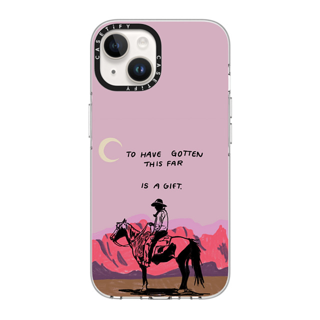 Kira Cyan x CASETiFY iPhone 14 ケース クリア クリア ケース MagSafe対応 Cowboy Quest