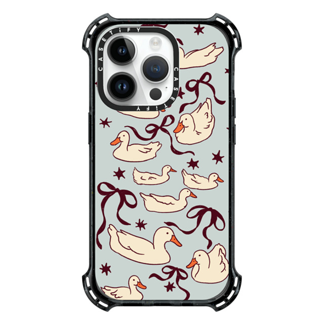 Kira Cyan x CASETiFY iPhone 14 Pro ケース ブラック バウンスケース Ducks and bows