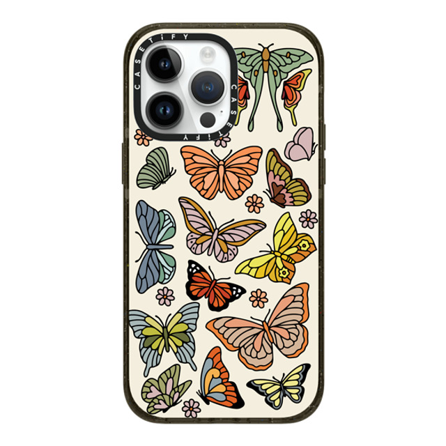 Kira Cyan x CASETiFY iPhone 14 Pro Max ケース ブラック インパクトケース MagSafe対応 Butterfly Study