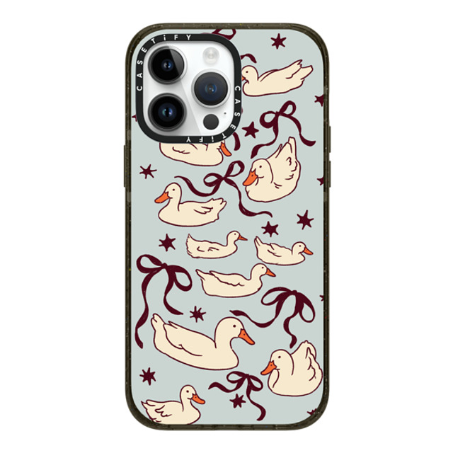 Kira Cyan x CASETiFY iPhone 14 Pro Max ケース ブラック インパクトケース MagSafe対応 Ducks and bows