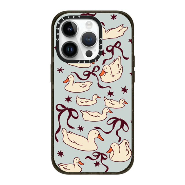 Kira Cyan x CASETiFY iPhone 14 Pro ケース ブラック インパクトケース MagSafe対応 Ducks and bows