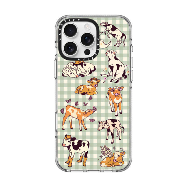 Kira Cyan x CASETiFY iPhone 16 Pro Max ケース クリア クリア ケース MagSafe対応 Cow Gingham