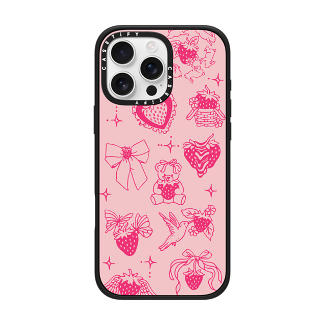 Kira Cyan x CASETiFY iPhone 16 Pro Max ケース マットブラック インパクトケース Strawberry Tattoo Flash