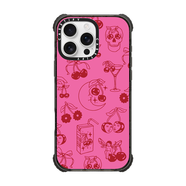 Kira Cyan x CASETiFY iPhone 16 Pro Max Case Black ウルトラ インパクトケース MagSafe 対応 Cherry Tattoo Flash Kira Cyan x CASETiFY iPhone 16 Pro Max Case Black ウルトラ インパクトケース MagSafe 対応 Cherry Tattoo Flash