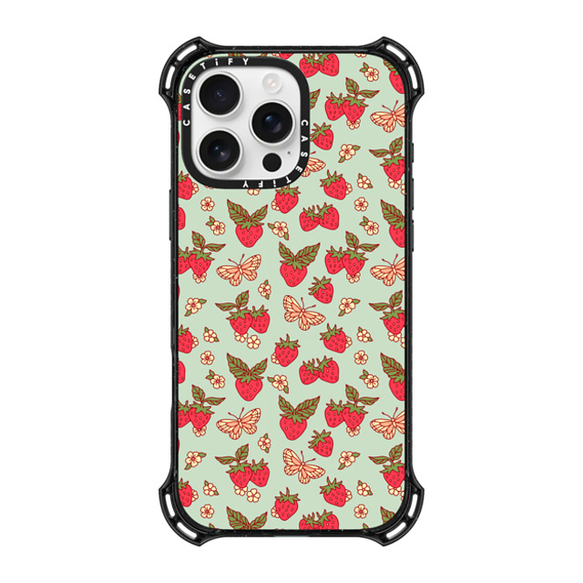 Kira Cyan x CASETiFY iPhone 16 Pro Max ケース ブラック バウンスケース Strawberry Field