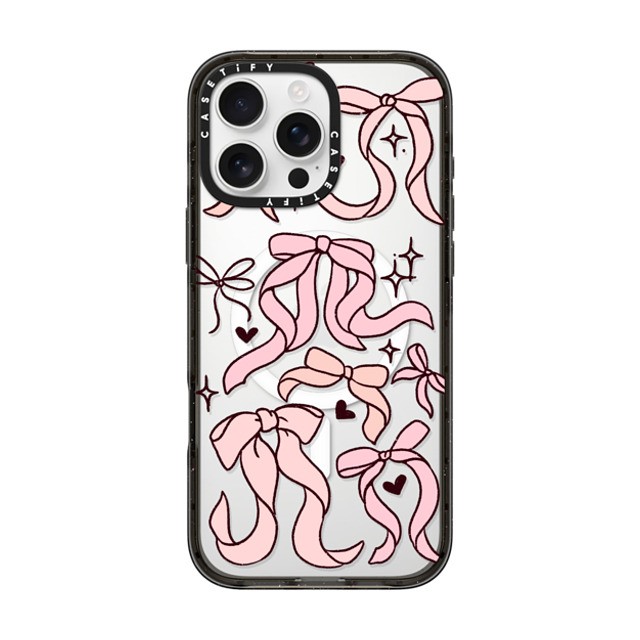 Kira Cyan x CASETiFY iPhone 16 Pro Max ケース ブラック インパクトケース MagSafe対応 Bow Collage