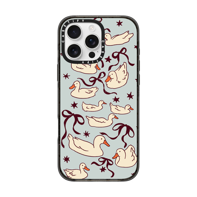 Kira Cyan x CASETiFY iPhone 16 Pro Max ケース ブラック インパクトケース MagSafe対応 Ducks and bows