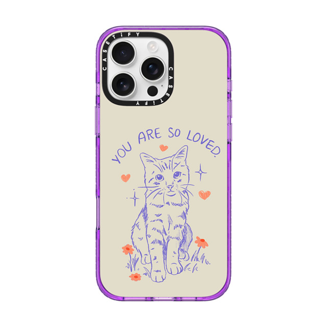 Kira Cyan x CASETiFY iPhone 16 Pro Max Case パープル Impact Case MagSafe Compatible Kitty Cat Love Kira Cyan x CASETiFY iPhone 16 Pro Max Case パープル Impact Case MagSafe Compatible Kitty Cat Love