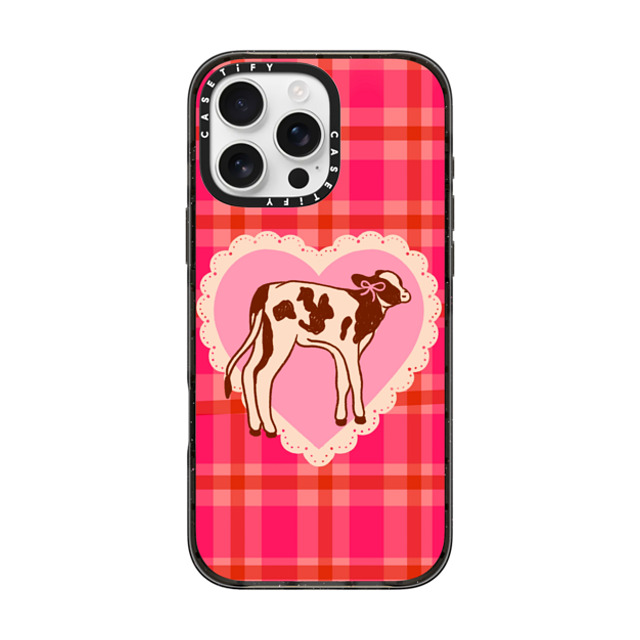 Kira Cyan x CASETiFY iPhone 16 Pro Max ケース Cow,Animal ブラック インパクトケース Miss Moo Back to School Kira Cyan x CASETiFY iPhone 16 Pro Max ケース Cow,Animal ブラック インパクトケース Miss Moo Back to School