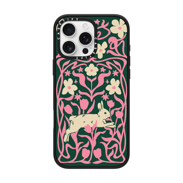 Kira Cyan x CASETiFY iPhone 16 Pro Max ケース Bunny,Animal マットブラック インパクトケース MagSafe対応 Art Nouveau Back to School Kira Cyan x CASETiFY iPhone 16 Pro Max ケース Bunny,Animal マットブラック インパクトケース MagSafe対応 Art Nouveau Back to School