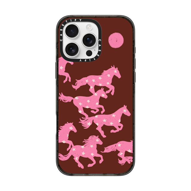 Kira Cyan x CASETiFY iPhone 16 Pro Max ケース Animal,Nature ブラック インパクトケース Wild Horses Back to School Kira Cyan x CASETiFY iPhone 16 Pro Max ケース Animal,Nature ブラック インパクトケース Wild Horses Back to School