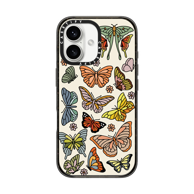 Kira Cyan x CASETiFY iPhone 16 ケース ブラック インパクトケース MagSafe対応 Butterfly Study