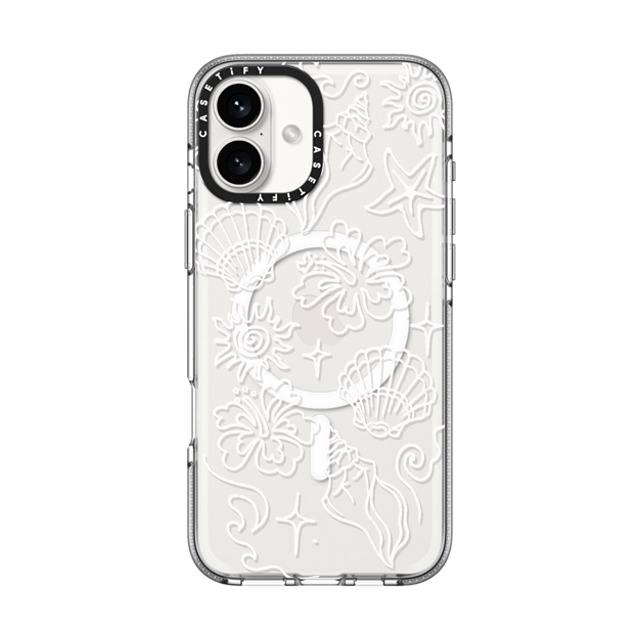 Kira Cyan x CASETiFY iPhone 16 Plus ケース Sticker,Floral クリア クリア ケース MagSafe対応 Sea Shore Back to School Kira Cyan x CASETiFY iPhone 16 Plus ケース Sticker,Floral クリア クリア ケース MagSafe対応 Sea Shore Back to School