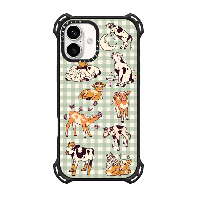 Kira Cyan x CASETiFY iPhone 16 Plus Case Matte Black バウンスケース Cow Gingham Kira Cyan x CASETiFY iPhone 16 Plus Case Matte Black バウンスケース Cow Gingham