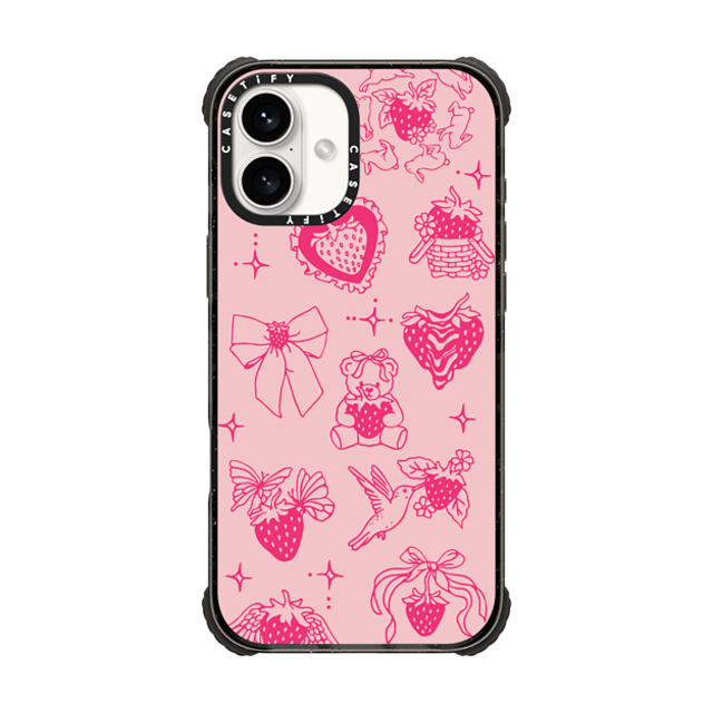 Kira Cyan x CASETiFY iPhone 16 Plus Case Black ウルトラ インパクトケース MagSafe 対応 Strawberry Tattoo Flash Kira Cyan x CASETiFY iPhone 16 Plus Case Black ウルトラ インパクトケース MagSafe 対応 Strawberry Tattoo Flash