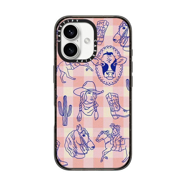 Kira Cyan x CASETiFY iPhone 16 ケース ブラック インパクトケース MagSafe対応 Coastal Cowgirl