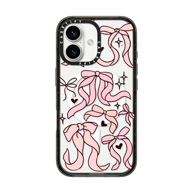 Kira Cyan x CASETiFY iPhone 16 ケース ブラック インパクトケース MagSafe対応 Bow Collage