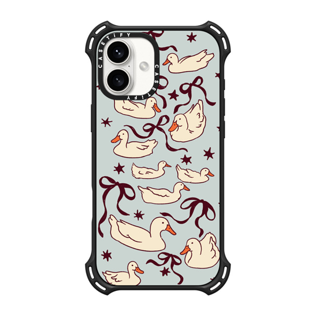 Kira Cyan x CASETiFY iPhone 16 Plus ケース マットブラック バウンスケース Ducks and bows