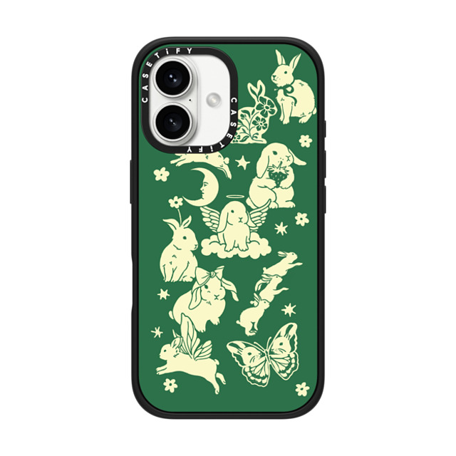 Kira Cyan x CASETiFY iPhone 16 ケース マットブラック インパクトケース MagSafe対応 Spring Bunnies