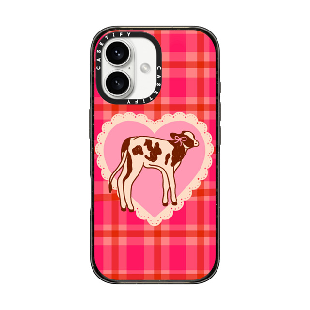 Kira Cyan x CASETiFY iPhone 16 ケース Cow,Animal ブラック インパクトケース MagSafe対応 Miss Moo Back to School Kira Cyan x CASETiFY iPhone 16 ケース Cow,Animal ブラック インパクトケース MagSafe対応 Miss Moo Back to School