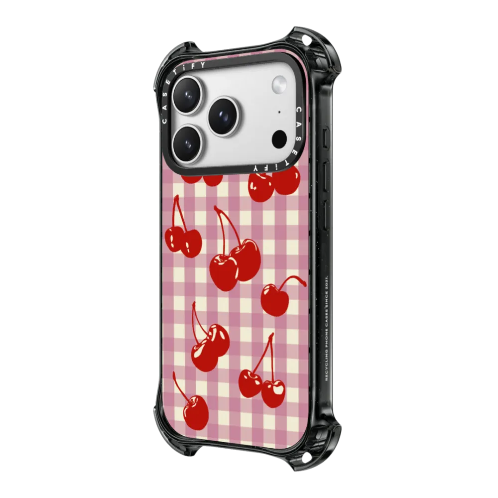Bounce iPhone 17 Pro Max Case MagSafe Compatible - Cherry Gingham