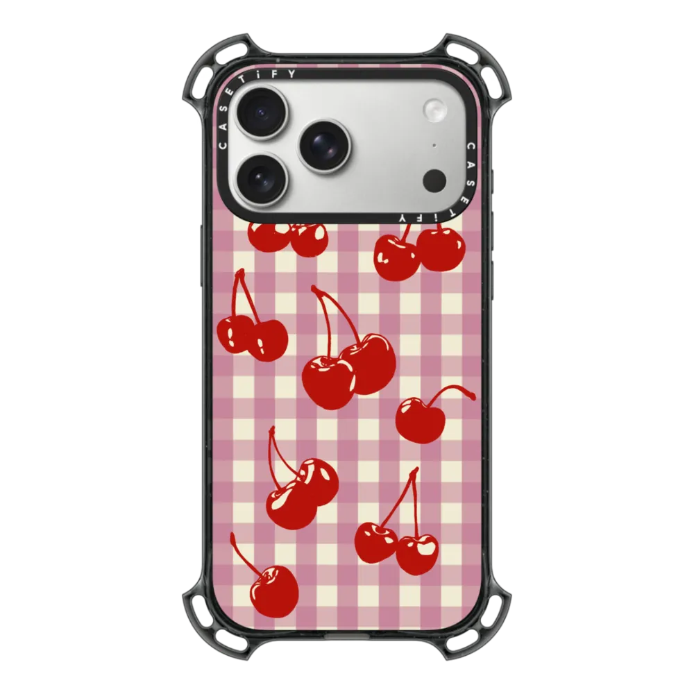 Bounce iPhone 17 Pro Max Case MagSafe Compatible - Cherry Gingham