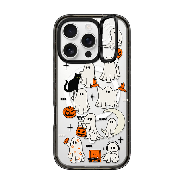 Kira Cyan x CASETiFY iPhone 16 Pro ケース ブラック インパクトリングスタンドケース MagSafe対応 Boo Things