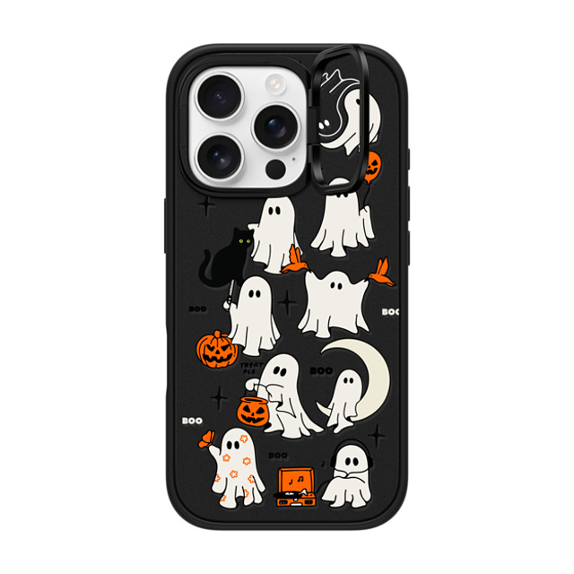 Kira Cyan x CASETiFY iPhone 16 Pro ケース マットブラック インパクトリングスタンドケース MagSafe対応 Boo Things