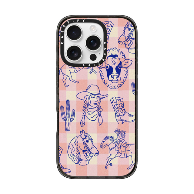 Kira Cyan x CASETiFY iPhone 16 Pro ケース ブラック インパクトケース MagSafe対応 Coastal Cowgirl