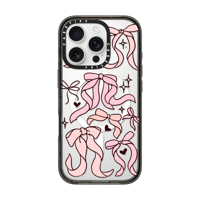 Kira Cyan x CASETiFY iPhone 16 Pro ケース ブラック インパクトケース MagSafe対応 Bow Collage